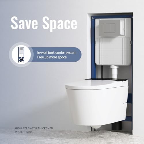 MEJE #039 In-Wall Toilet Tank Carrier with Dual-Flush Actuator Plate,Pneumatic device, White (Compitable with #MZE020P Wall-Hung Smart Toilet to work as A Intelligent Toilet Combo) - Thumbnail 3