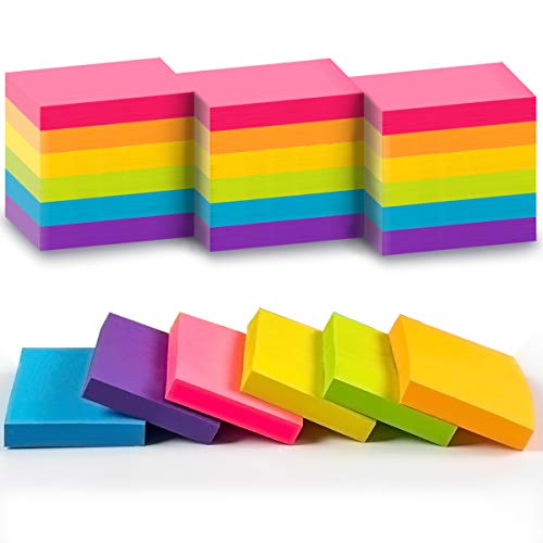 Small Sticky Notes,24 Pads,1.5 x 2 Inches,Dailyhome Bright Colors Self-Stick Note Pads Mini,Adhesive Easy to Post for School,Office,Home,75 Sheet/Pad