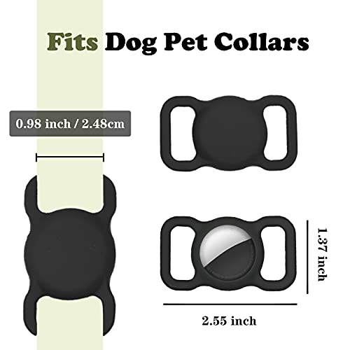 2 Pack Beschermhoes Compatibel met Airtag Pet Collar, Siliconen Kat Hondenhalsband Houder voor Air tags met 4 Stks HD Screen Protector voor Airtags Case voor Rugzak Tas - Image 3