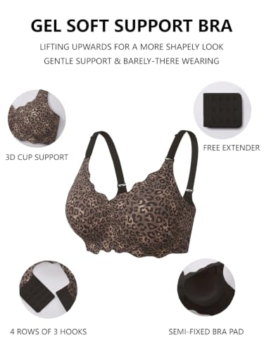 Image of COCOMARTS Jelly Bras for Women No Underwire Scalloped Wireless Push Up Bra
