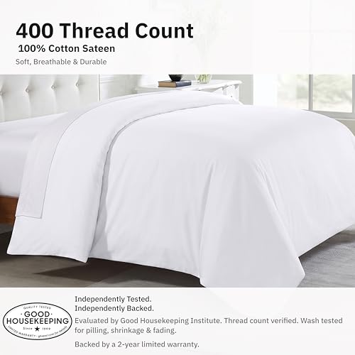 Image of California Design Den Bulk Pack of 8 Twin /Twin XL Size Duvet Covers (Not a Set) - 400 Thread Count 100% Cotton Sateen, Case Includes 8 Duvet Covers Only (White)