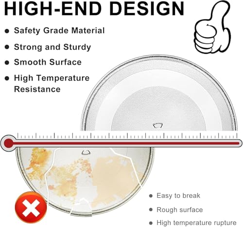 Image of Microwave Oven Glass Turntable Rotating Plate Tray Compatible with All 20 L Model - Round Heat Resistant Replacement Plate for Even Cooking and Smooth Rotation (9.5 Inch) (NOT for Samsung ONLY)