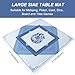 GUSTARIA Large Mahjong Mat with Black Carrying Bag, Anti-Slip and Noise Reduction Table Cover for Mahjong, Poker, Card Games, Dominoes, Board Games (Blue, 31.5 inches)