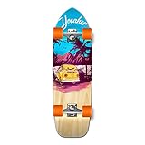 Yocaher Old School Longboard Skateboard 33' x 10' Long Board Cruiser for Cruising, Carving, Free-Style, Adults, Teenagers, Kids and All Level longboards Riders - Complete Blue N' Red