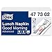 Tork 477302 Serviettes Lunch Advanced imprimé Bonjour / 2 plis - 33cm x 32,6cm - 10 x 200 serviettes pliage 1/8