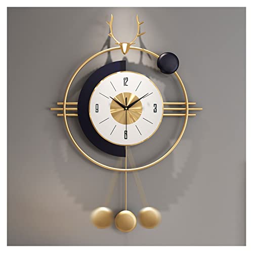 Grandes montres murales pour salon moderne | Décoration en métal 3D chic de 48x68 cm