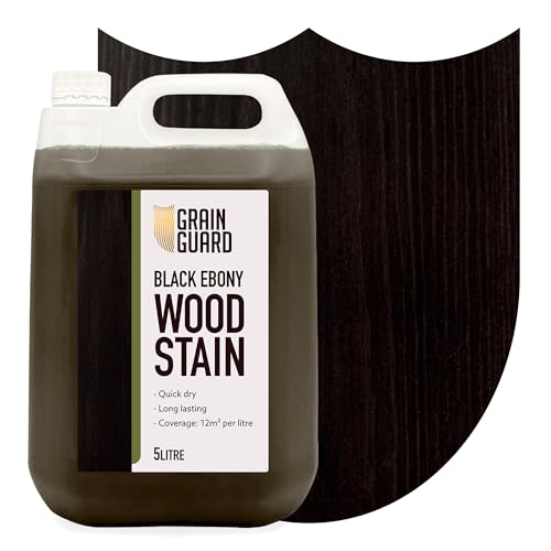 Wood Stain Water Based | Black Ebony | 5L | Interior Furniture Stain | Light & Dark Stains | Eco-Friendly & Non-Toxic Wood Dye | Easy Application | Quick Dry & Low Odour