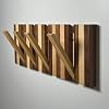 Mid Century Modern Coat Rack Wall Mounted Coat Rack Entryway Coat Rack Wall Mount Entryway Furniture Hooks Coat Hanger Wall Mount Coat Rack with 4 Retractable Hooks Natural Wood Pine and Walnut