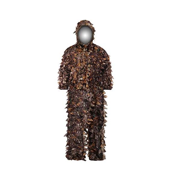 FUIKEING Sticky Flower Bionic Leaves Tarnanzug Jagd Ghillie Anzug Woodland Camouflage Universal Camo Set (A) – Bild 4