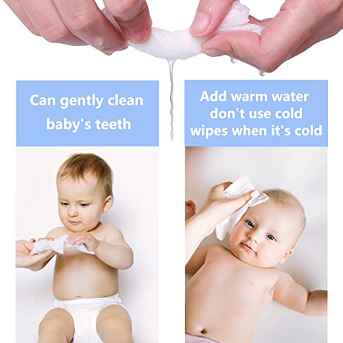 Image of Dry Baby Wipes, Made of 100% cotton, Chemical-free Unscented, Ultra Absorbent Cotton, Wet and Dry Use Tissues for Baby Delicate Skin Clean, 600 count (pack of 6)