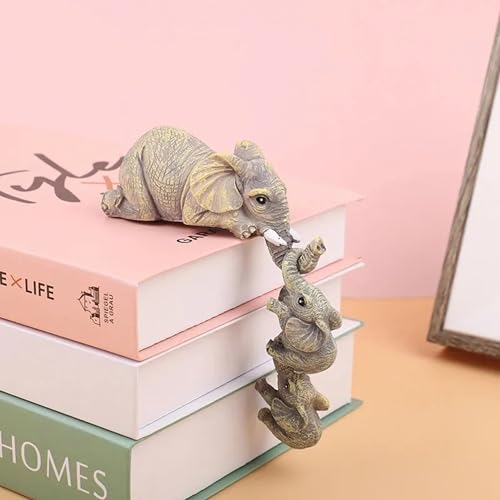 Decorative Elephant Family Shelf Sitter | Mother & Baby Hanging F...