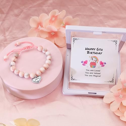 Sereney Birthday Gifts for Girls, Beaded Bracelets as 1 3 4 5 6 7 8 9 10 11 12 13 15 16 Year Old Birthday Gift, Adjustable Stone/Pearl Bracelet as Happy Birthday Gifts for Daughter Granddaughter Niece4