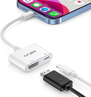 HDMI Cable for Phone Pad, DRYMOKINI 1080P Digital AV Adapter, Lighting HDMI Adapter to HDTV/Monitor/Projector, Sync Video & Audio Converter for Phone, Pad Air/Mini/Pro, Youtube, Tiktok - Plug & Play