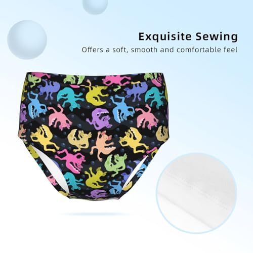 Colorful Axolotls In Waves And Bubbles Girls' Underwear Soft Cotton Little Girls Panties Comfort Briefs3