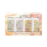 Hempz Fresh Fusion (2.25 Oz 4 Pack) Sugar Cane & Papaya, Pink Pomelo & Himalayan Sea Salt, Pink Citron & Mimosa Flower, Citrine Crystal & Quartz Moisturizer - Mini Travel Lotion for Women or Men