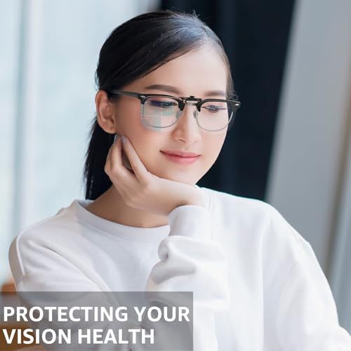 Image of Trysee Clip On Blue Light Blocking Glasses for Eyes Strain /Light Sensitive /Better Sleep Flip-Up TS103