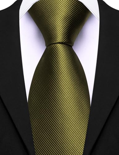 Image of Barry.Wang Silk Men Ties Formal Stripes Necktie and Tie Clip for Wedding Party Business Fashion Classic
