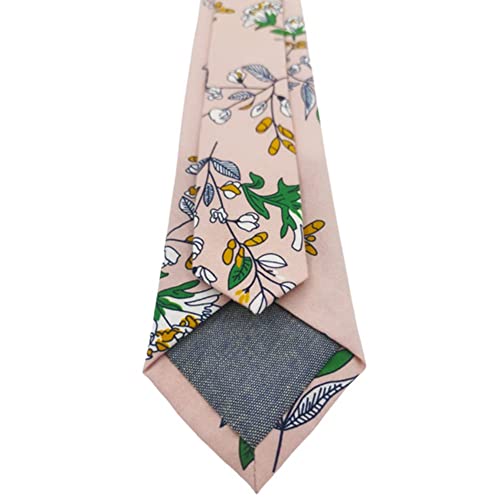 Image of Mantieqingway Men's Cotton Floral Neck Tie 2.56'' Printed Skinny Tie