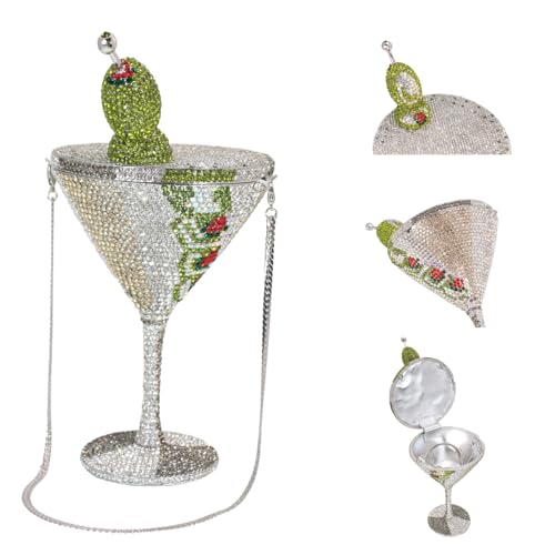 Image of Women Goblet Rhinestone Evening Bag Cocktail Cup Diamond Clutch Funny Crystal Prom Handbag Wedding Purse for Party