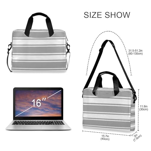 Bolso para laptop gris a rayas para oficina y negocio miniatura 5