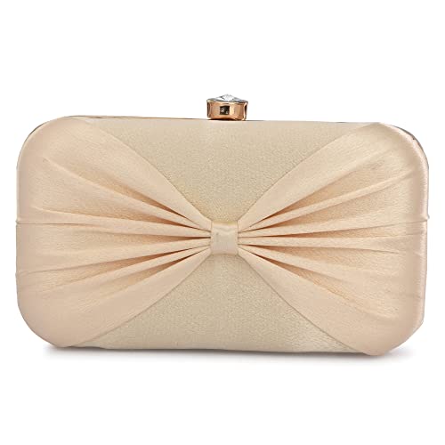 Image of KNOOS Women's Bow Frame Clutch Bags | Detachable Chain Sling Strap | Ladies Purse Wallet