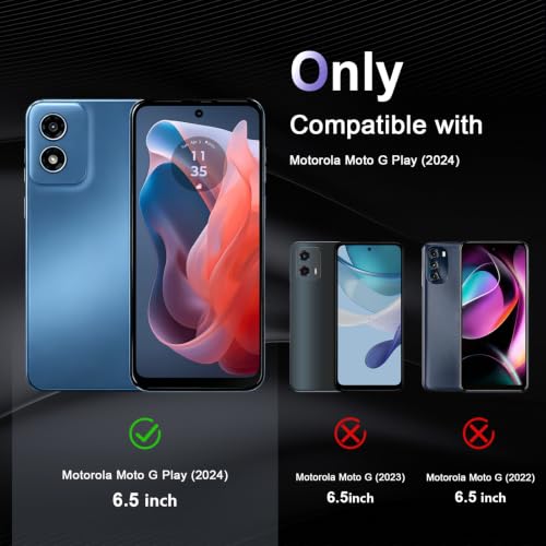 Image of Case for Motorola Moto G Play 2024, Military Grade Drop Protection Phone Case, Yellowing Resistant, Anti-Scratch Hard PC Back, Shockproof Hard Ultra-Thin Protective Cover, Clear