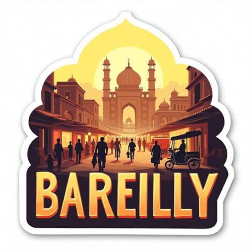 Image of Naxon Bareilly City Theme Souvenir Wooden Fridge Magnet | Alakhnath Temple & City Landmark Design 3x3 Inch Refrigerator Magnet for Kitchen & Home Decor | Travel Gift from Bareilly | Pack of 1