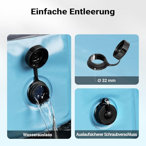 Fudajo Hundepool 80 x 30 cm rutschfestes Hundeplanschbecken, Hundeschwimmbad faltbar aus PVC, Hundebadewanne mit verstärkten Kanten, tragbarer Pool für Hunde