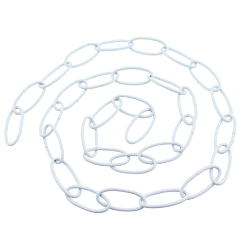 Image of RLECS DIY Lamp and Lantern Accessory Chain Hanging Chain White Iron Chain Wire Diameter 2.8MM Length 1M /4Inch Suitable for Hanging Plant Hanging Basket Chandelier Chain and Picture Hanging Chain