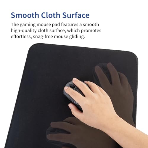 Image of 15W Large Gaming Mouse Pad with Superior Micro-Weave Cloth, Extended Desk Mousepad with Stitched Edges, Non-Slip Base, Water Resist Keyboard Pad for Gamer, Office & Home, 30 x 12 in, Black