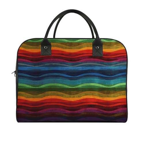 Bolso tote arcoíris con cierre y correa ajustable miniatura 3