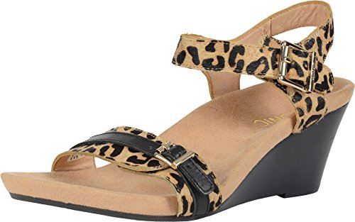 Vionic Noble Laurie Backstrap Sandal Tan Leopard 5M