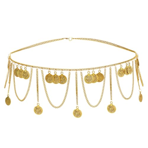 Aheli Gold Plated Taditional Layer Body Chain Belly Chain Kamarbandh Waist Chain Belt Dress Jewellery for Women