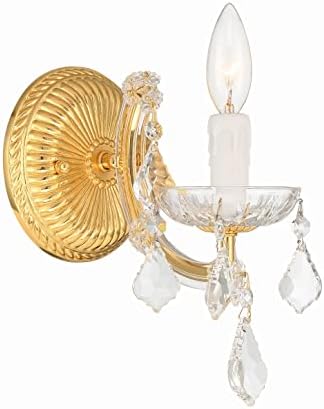 Maria Theresa 1 Light Hand Cut Crystal Gold Sconce