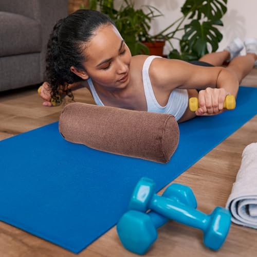 Almohada cilíndrica de yoga LOPUNER cojín de algodón y lino para ejercicios en casa 5