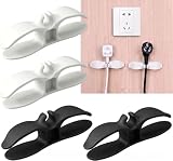 Appliance Cord Organizer, 4 Pack 2White 2Black Compact Cord Keeper Prevent Tangling for Small Gadgets