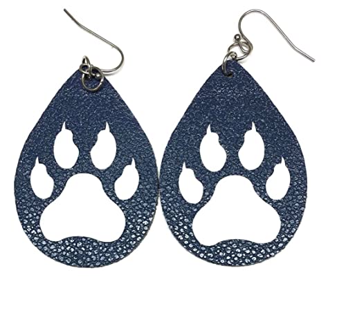 Cougar Paw Faux Leather Earrings