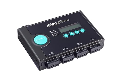 MOXA NPort 5430 w/Adapter 4-Port RS-422/485 Serial Device Server, 10/100 Ethernet with Power Adapter, RS-422/485, Terminal Block