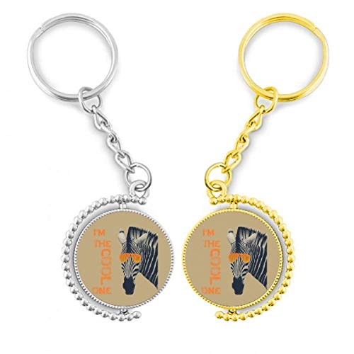 Porte-clés zèbre super brown anneau doré chic