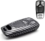 Xotic Tech Glossy Black Carbon Fiber Pattern ABS Key Fob Shell Cover Case, Compatible with Audi Q5 SQ5 Q3 Q7 Q8 A3 A4 A5 A6 A7 A8 E-Tron S3 S4 S5 S6 RS3 RS6 R8 Quattro 3-Button Smart Keyless Entry Key