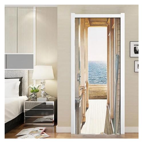 Affiche de decoration masquant les imperfections de porte en sticker
