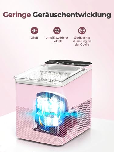 Foto von FOHERE Eiswürfelmaschine Klein, Ice Maker mit Selbstreinigung, 2 Größenwahl