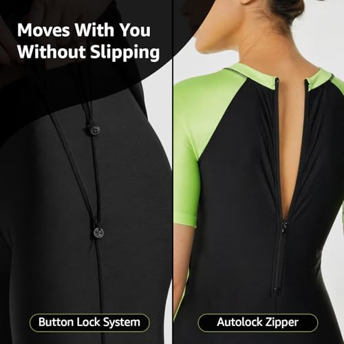 Image of Amazon Brand: Symactive - Swimming Suit for Women 2 Piece Swim Suit Set Full Body Swimming Costume for Woman Stretchable Fit Swimwear for Ladies