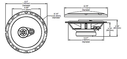 Rockford Fosgate R165X3 Prime 6.5" Full-Range 3-Way Coaxial Speaker (Pair) , Black #TOP6