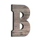 COLLECTIVE HOME - 10' Wood Lettes for Wall Decor, Wood Tabletop Alphabet Decoration, DIY Farmhouse Decor, Rustic Freestanding Monogram Block (B)