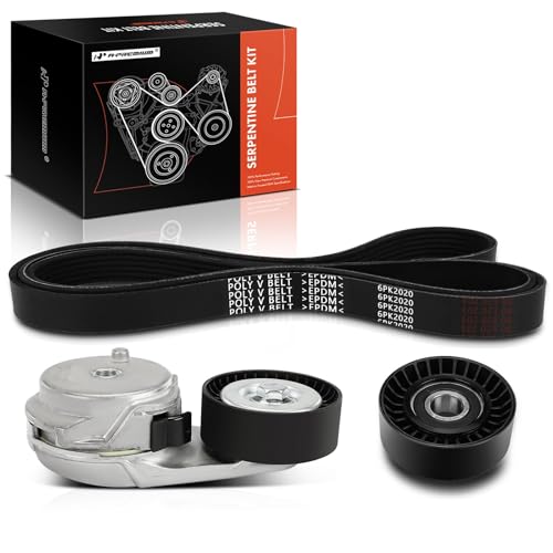 A-Premium Engine Serpentine Belt Drive Kit with Tensioner & Idler Pulley Compatible with Dodge Ram 1500 2500 09-10, Ram 3500 2009 & Ram 1500 11-12, 2500 3500 11-18, 4500 5500 14-16 - OHV V8 5.7L 6.4L