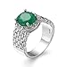 Banemi Bague Mariage Bague Argent 925 avec Zirconium Vert Anneau Agréable à Porter Bijoux Fille Bague Taille 59