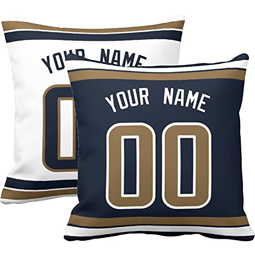 Image of ANTKING Throw Pillow 2 Pack with Custom Name and Number Personalized Gift for Men Women Boys