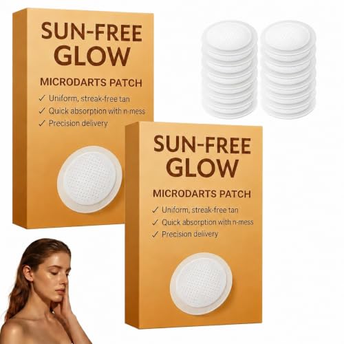 20 Pièces Sun Free Glow Patch Autobronzant Microdarts, Sun-Free Glow Patches, Bronzage Naturel sans Soleil, adaptés à tous les types de peau (2 boîtes)