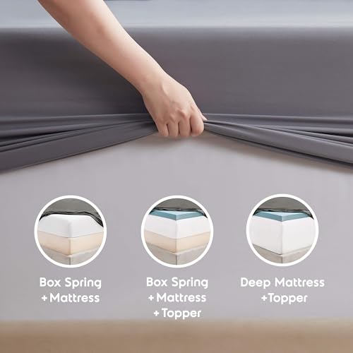 Nestl King Bed Sheet Set - Dark Grey - Instantly Soft Microfiber, No Break-in Wash - 4-Piece Deep Pocket Sheets & Pillowcases, Stays Put All Night by Nestl - Image 9